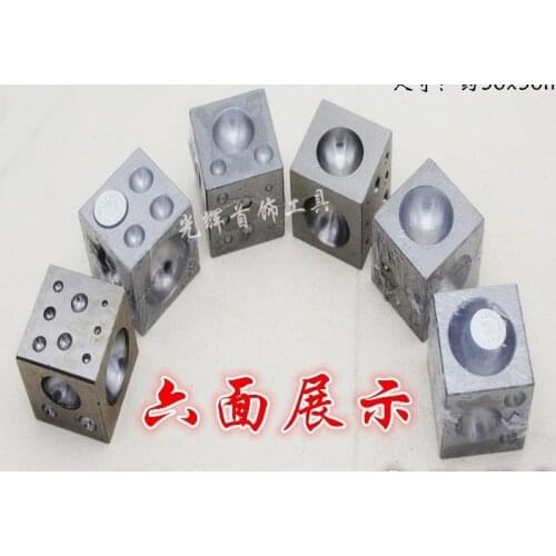 50mm Punches Jewelry Goldsmithing Manufacturing Doming Tool Square Dapping Block for Shaping Texturizing Jewelry Tool