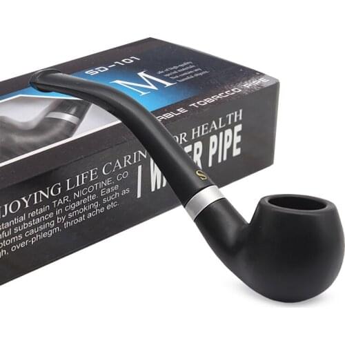 Handmade Tobacco Pipe Bakelite Resin Bent Pipe Cigarette Filter Tobacco Herb Grinder Smoking Accessories Mens Gadget Best Gifts