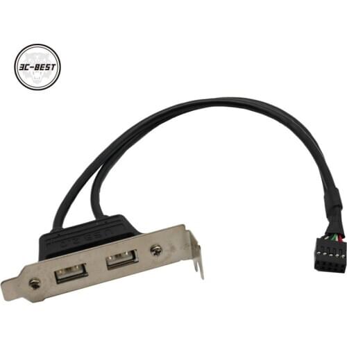 Mainboard 9PIN to USB2.0 adapter 9 pin to USB2.0 external baffle data line with screw hole fixed