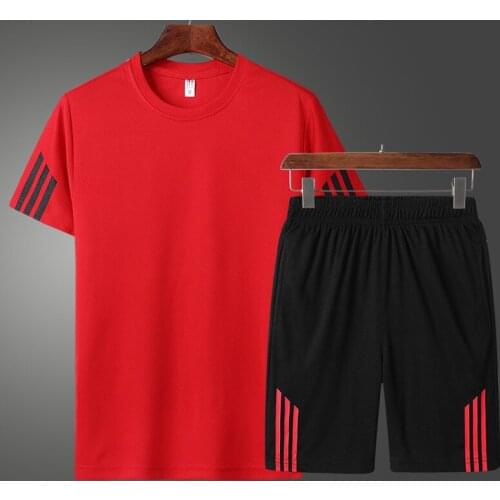 201Summer Fashion blank Printing Mens T-shirt High Quality Casual Cotton Mens short sleeve + shorts two-piece suit