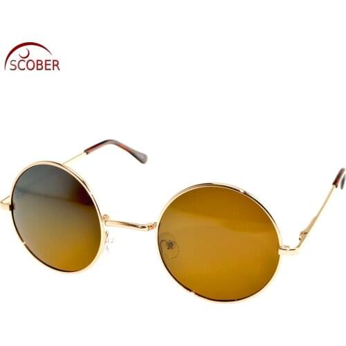 2019 New Promotion Retro Vintage Round Men Polarized Sun Glasses Sunglasses Custom Made Myopia Minus Prescription Lens -1 To -6