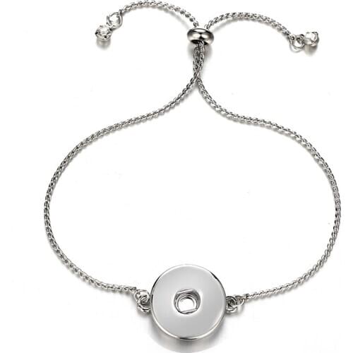 New Fashion Beauty Simple chain metal snap bracelet bangle adjustable fit 12MM/18MM snap buttons snap jewelry wholesale SG0230