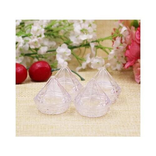 50/100pcs/lot 5g Transparent Plastic Jars Cream Jars Diamond Shape Sample Bottle 5ML 0.17OZ Empty Bottles Cosmetics Container