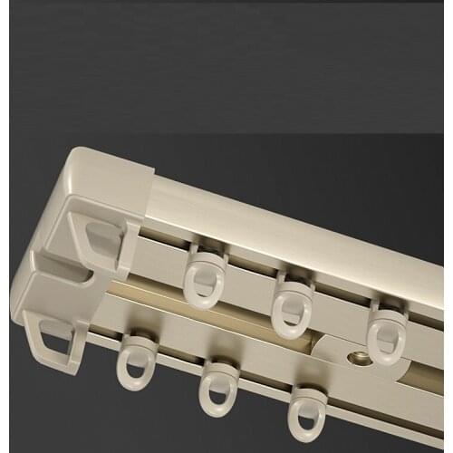 Luxurious Heavy Double Rails Design Straight Curtain Tracks Side Ceiling Installation Nano Silence Rod Accessories