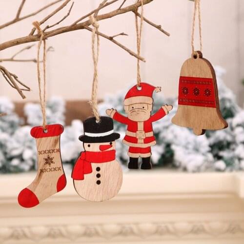 Christmas Decorations Wooden Craft Hollowed out Christmas Tree Small Pendant christmas tree decorations for home