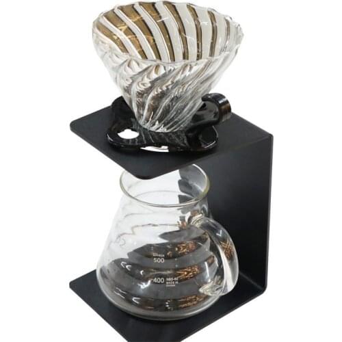 Hand Drip Pour-over Coffee Brewer Holder Metal V60 Filter Holder Rack Silicone Mat Set Barista Coffee Filter Shelf Accessories