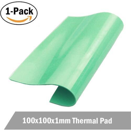 1pcs 100mm x 100mm x 1mm Green Computer for Xbox360 PS GPU CPU VGA Heatsink Cooling Thermal Conductive Silicone Pad