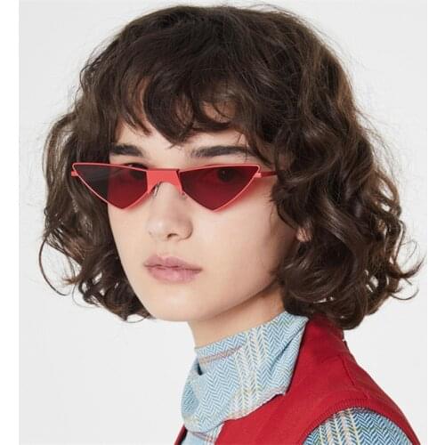Sunglasses Women 2021 Vintage Retro Cateye Female Lady Fashionable Personality Colorful Triangle Cateye Sunglasses Oculos De Sol