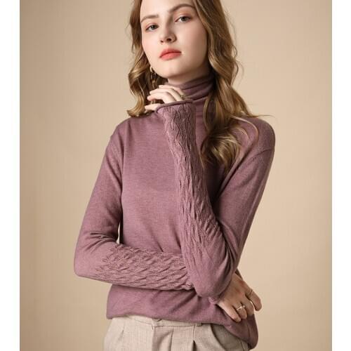 Pullover sweater women 2020 plus size solid color wool turtleneck sweater ladies clothes casual knit sweater inde top hot sale