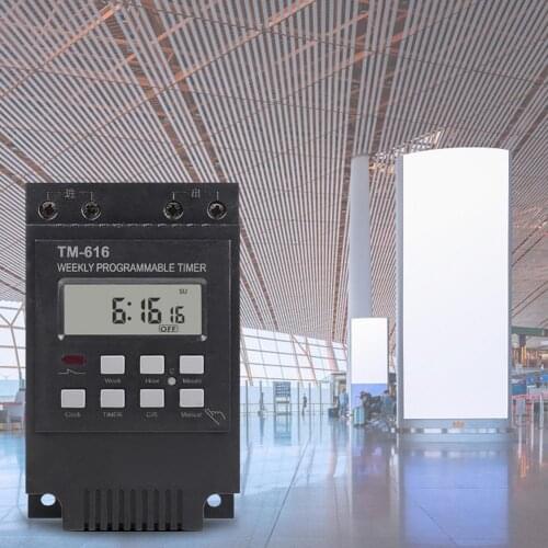 TM616B 12V/110V/220V Timer Switch Intelligent Backup Controller Digital 17 On/Off Chronograph Switch for Power Equipment