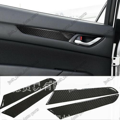 Real Carbon Fiber Inner Side Door Armrest Cover Trim For Mazda CX-5 CX5 2017-2018