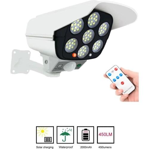 Remote Solar motion sensor lamp Waterproof Fake Dummy Camera Outdoor Powered Imitation Camera Simulation Security Surveillance C