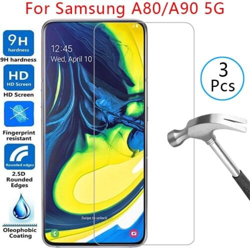 Tempered glass screen protector for samsung a80 a90 5g case cover on galaxy a 80 90 80a 90a protective phone coque bag galaxya80