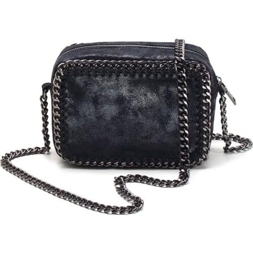 Matte Leather Womens Bag Fashion New Sheepskin Female Shoulder Messenger Bag Chain Camera Bag Retro Woven Brand Small Bag
