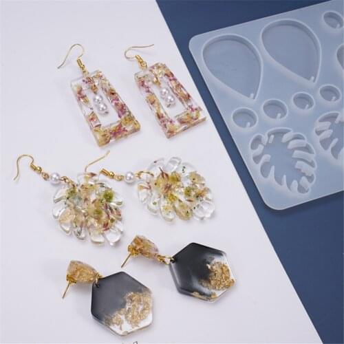 Earring Pendant Silicone Mold For Resin Earring Epoxy Resin Combination Moulds For DIY Jewelry Making Finding Tool Supplies Mold