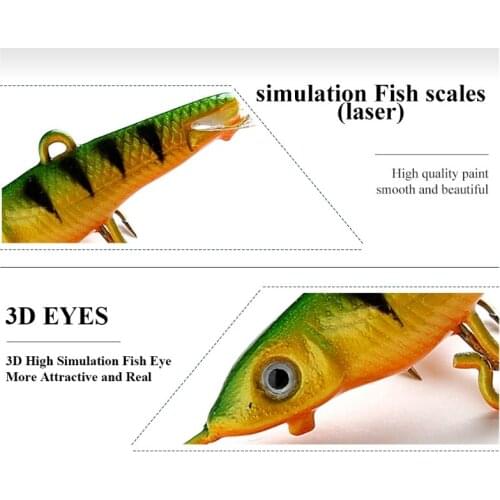 12g/7.1cm Ice Hook Fishing Lures Artificial Hard Swim Bait Winter Crankbait Lure G32E