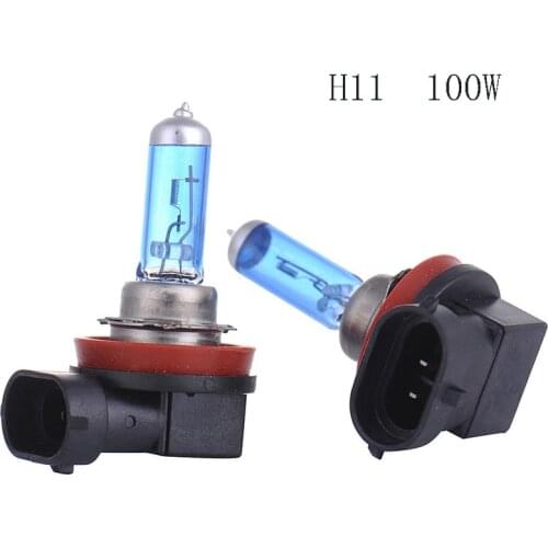 2Pcs Super Bright Car Headlight Bulbs H11 6000K Xenon Gas Halogen Light White Lamp Bulbs 100W Car Accessories