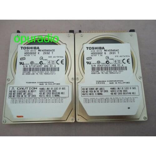 2pcs/lot MK4036GAC MK4036GACE DISK DRIVE HDD2E02 2G02 DC+5V 1.3A/1.1A 40GB 8455MB FOR mercedes-benz car HDD navigation system