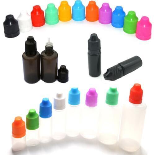 2Pcs 3/5/10/15/20/30/50/100/120ml Empty Squeezable Plastic Dropper Bottle Liquid Sample Eyes Drop Refillable Metal Needle Bottle