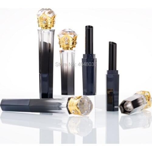 High Quality Lipstick Tube Gradient Black Rhinestone Filling Directly 8.3mm Cosmetic Empty Lipstick Containers 30/50pcs