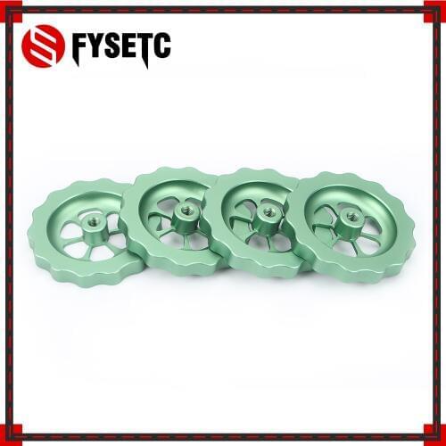 4pcs 3D Printer Parts Green Big Hand Twist Leveling Nut All Metal For TEVO Tornado 3D Printer Ultimate Knob Leveler M5 thread