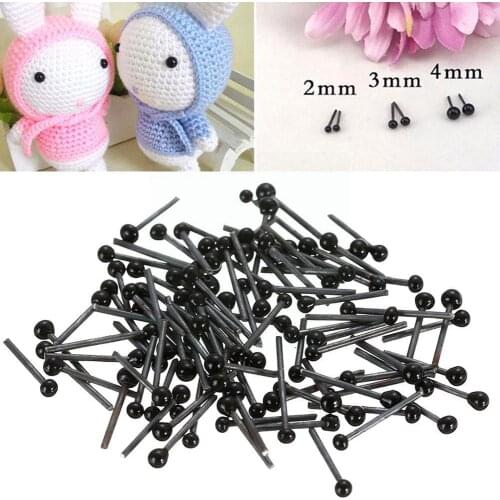 50pcs 2/3/4mm Needle Felting Glass Eyes Sewing Craft Manual Simulation Tools Accessories For Dolls Eyes Kids Making Diy E9M4