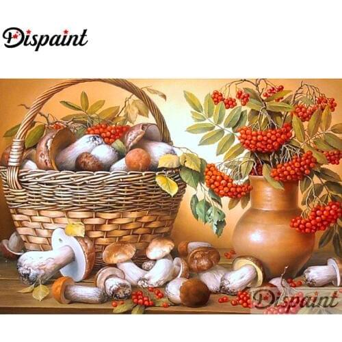 Dispaint "Mushroom fruit" Diamond Painting 5D Full Square/Round Drill Home Decor DIY Diamond Embroidery Cross Stitch A10494