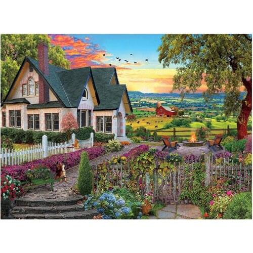 5D new full diamond cartoon house mosaic diamond painting embroidery decoration home decoration
