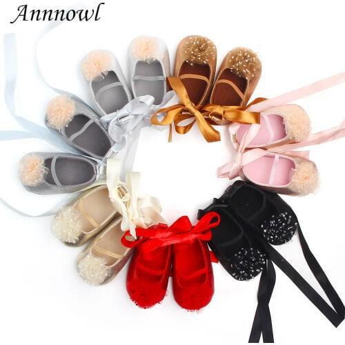 Brand Baby Girl Shoes Lace-up Floral Soft Sole Walking Shoe Toddler First Walker for Newborn Infant 1 Year Old Girls Crib Shoes