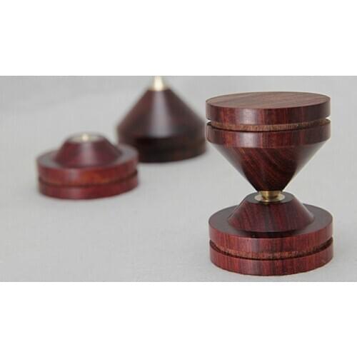 8PCS 33mm Rosewood Wooden Speaker Stand Feet Shockproof Spike Isolation Cone Stand Foot Base Pad Amplifier HIFI Mounts