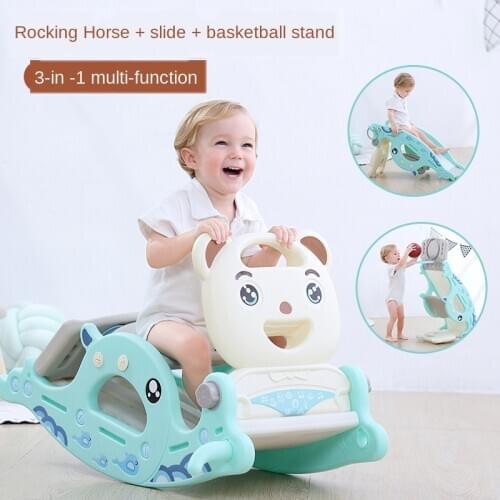 New Rocking Horse Slide Dual-Purpose 2-in-1 Childrens Toys Baby Slide Ferrule Multi-Function Ride Toy Horse Kids Rocking Chair