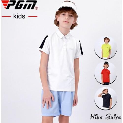 Childrens Boys Short-Sleeved T Shirts Golf Sports Clothing Spring Summer Wear Breathable Quick Dry Little Boy Youth PGM Clothes