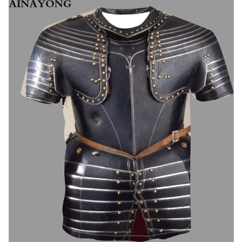 Summer Short Sleeve Mens T-Shirt Armor Fake Clothes Printed Male Tshirt 2021 Fashion O-Neck Quick Dry Tee Tops Man Attire