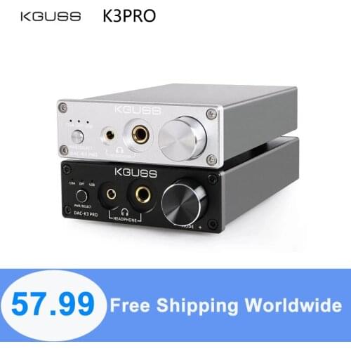 KGUSS K3PRO K3 DAC TPA6120A2 ESS9018K2M MINI HIFI USB DAC Decoded Audio Headphone Amplifier 24BIT 192KHz AMP DC12V US/EU