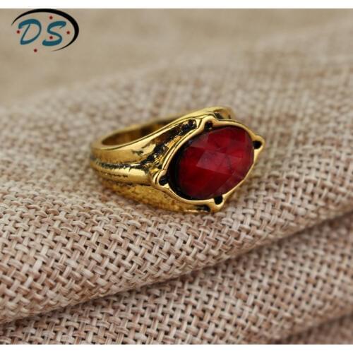 Classic Movie Jewelry The Gandalf Ring Men Red Crystal Rings for Woman Parents Gift