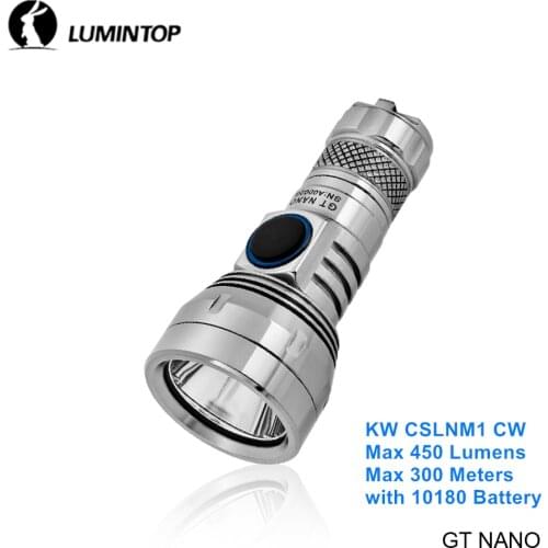 Lumintop GT NANO Titanium Alloy 450 Lumens Keychain Flashlights Mini Pocket EDC Torch Light with 10180 Battery