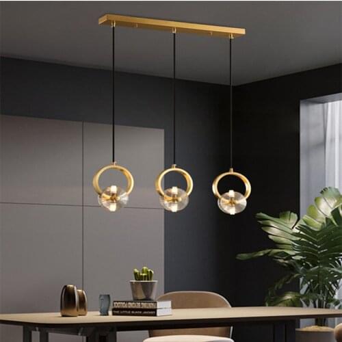 Minimalist Led Pendant Lights Copper Hanging Lamp Crystal Dining room Light Nordic Pendant Lamp For Bedroom Kitchen suspension