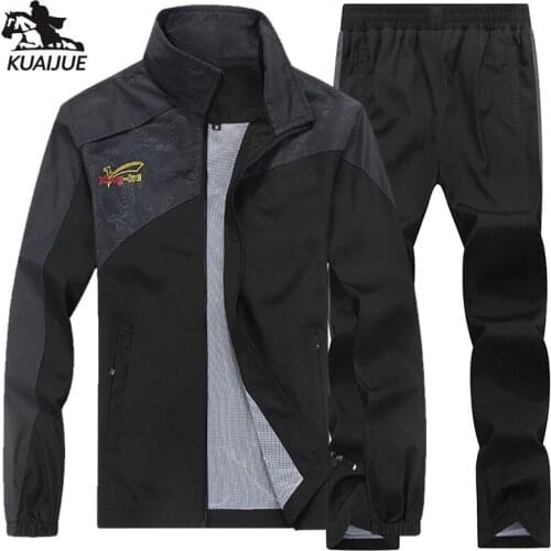 Tracksuit men Set L-4XL 5XL Mens 2 pieces Sets Spring Autumn New youth casual Clothing Fitness Tracksuits Splicing Set 1208