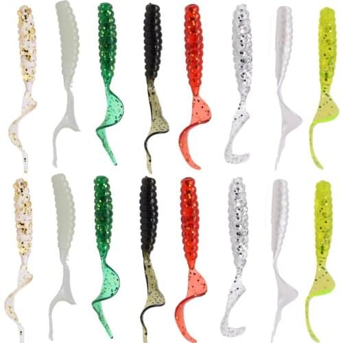 20pcs 5cm 1.2g soft grub lure bait fishing tackle grub maggot lure worm soft bait for sea fishing