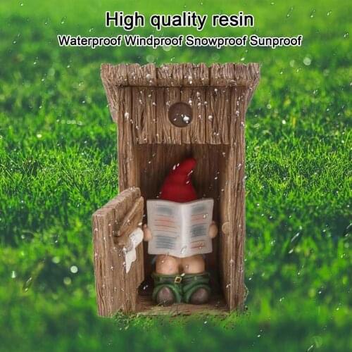 New Naughty Toilet Dwarf Statue Garden Gnome Decoration Hugger Figurine For Home Yard Garden Gnome Statue Elf Home Decor