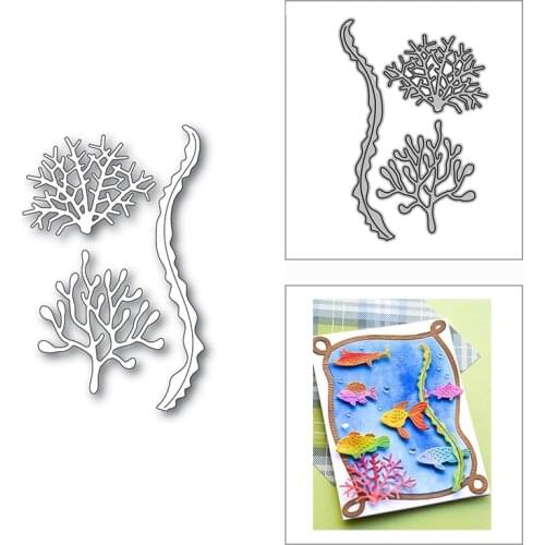 New 2021 Coral and Kelp Seaweed Metal Cutting Dies for DIY Scrapbooking and Card Making Decorative Embossing Craft No Stamps