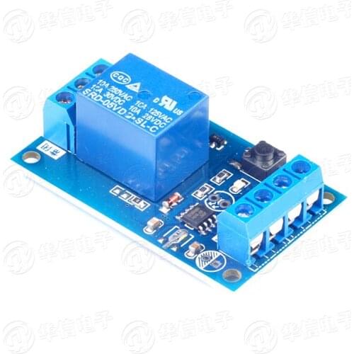1PCS One-button bistable relay module 5V12V car modification switch one button start and stop self-locking single-chip control