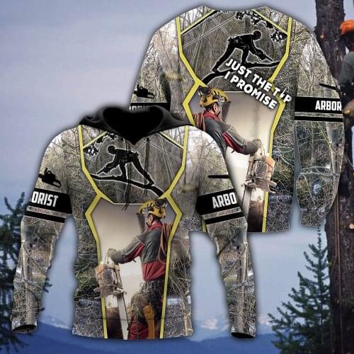 Autumn Fashion Hoodie Beautiful Arborist at work 3D Printed Sweatshirt Unisex Zip Pullover Casual Harajuku Streetwear DW0382