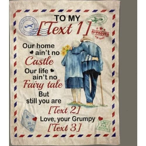 From Grumpy Old Husband to My Wife Saying Personalized Blanket – to My Wife Queen Forever Customized Blanket Warm Soft Sherpa