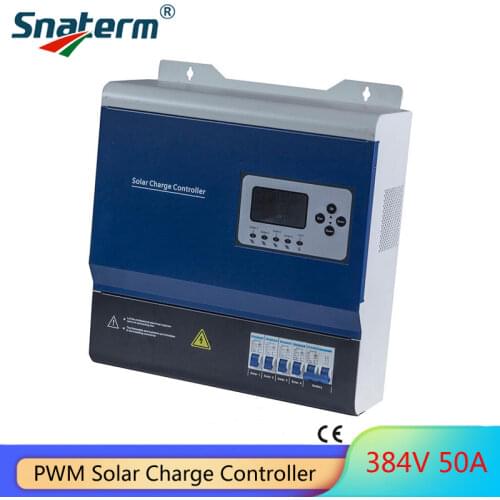 PWM 50A 192V 220V 240V 384V Solar Charge Controller Wall Mounting PWM Solar Charger Battery Panel Regulator for Solar Station