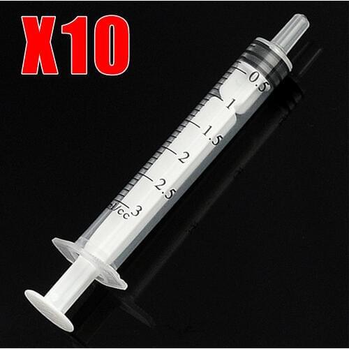 10pcs Syringe Pet Reusable Syringe 3ml Plastic Nutrient Sterile Health Measuring Hydroponics Nutrient Steril Dog Feeding Tools