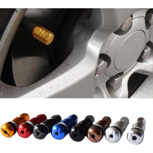 4 Pcs Universal Car Tubeless Aluminum Alloy Air Bicycle Tire Valves Stems Caps Tyre Wheel Round Cover Auto Accessories
