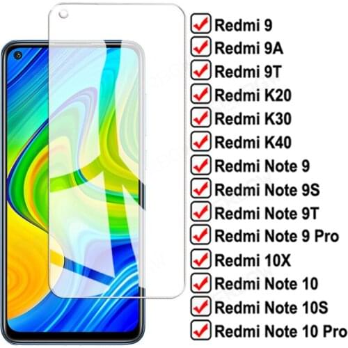 11D Full Protection Glass For Redmi Note 9 10 Pro Max 9S 10S Screen Protector For Xiaomi Redmi 9T 9A 9C 10X K30 K40 Pro + Glass