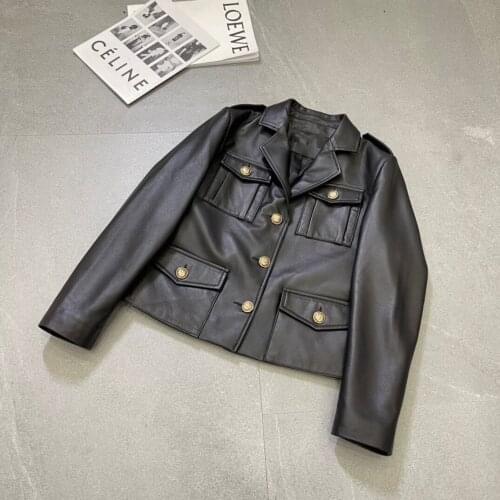 2021 Woman Coats Natural 100% Sheepskin Leather Jackets Female Windbreaker Sheepskin Leather Overcoat H317