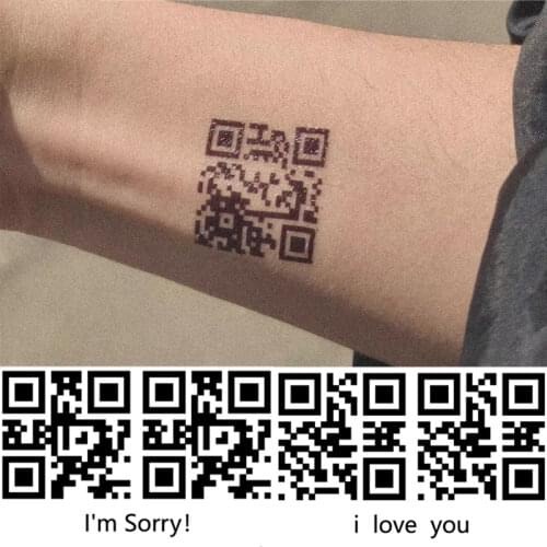 10Sheet QR Code LOVE YOU Set Face Temporary Tattoo Adult Tattoo Sticker Body Tatoo for Valentines Day Wedding Decor Tattoos